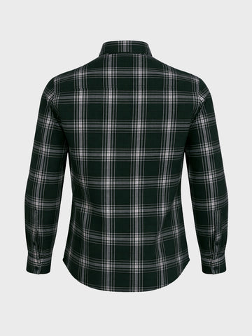 Men's Green Slim Fit Checkered Casual Shirt