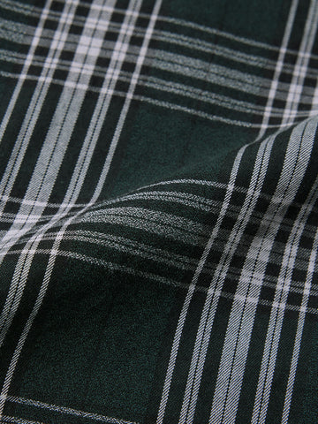 Men's Green Slim Fit Checkered Casual Shirt