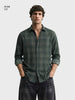 Men's Green Slim Fit Checkered Casual Shirt