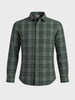 Men's Green Slim Fit Checkered Casual Shirt