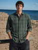 Men's Green Slim Fit Checkered Casual Shirt