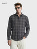 Men's Brown Slim Fit Checkered Casual Shirt