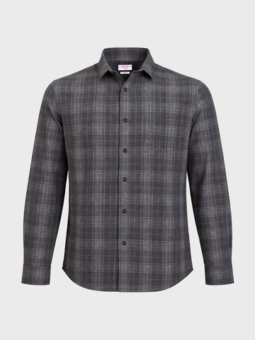 Men's Brown Slim Fit Checkered Casual Shirt