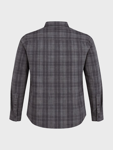 Men's Brown Slim Fit Checkered Casual Shirt