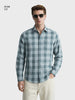 Men's Green Slim Fit Checkered Casual Shirt