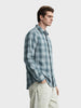 Men's Green Slim Fit Checkered Casual Shirt