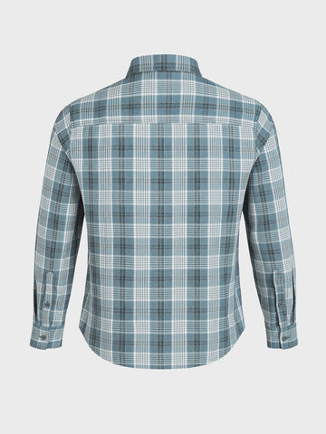 Men's Green Slim Fit Checkered Casual Shirt