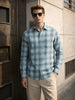 Men's Green Slim Fit Checkered Casual Shirt