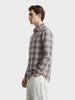 Men's Brown Slim Fit Checkered Casual Shirt