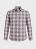 Men's Brown Slim Fit Checkered Casual Shirt