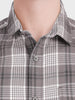 Men's Brown Slim Fit Checkered Casual Shirt