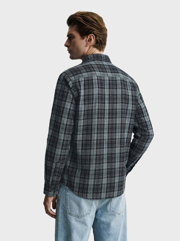 Men's Green Slim Fit Checkered Casual Shirt