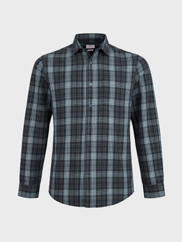 Men's Green Slim Fit Checkered Casual Shirt