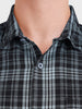 Men's Green Slim Fit Checkered Casual Shirt