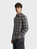 Men's Black Slim Fit Checkered Casual Shirt