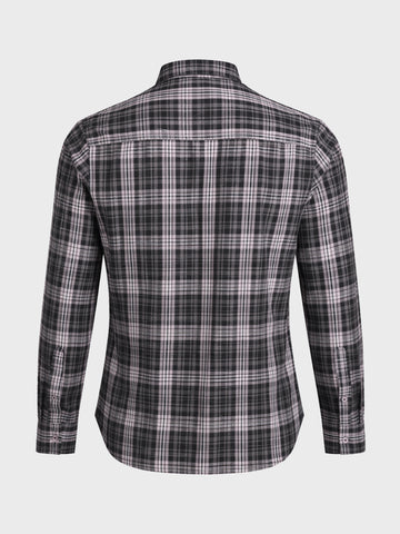 Men's Black Slim Fit Checkered Casual Shirt