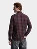 Men's Maroon Slim Fit Checkered Casual Shirt