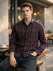 Men's Maroon Slim Fit Checkered Casual Shirt