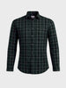 Men's Green Slim Fit Checkered Casual Shirt