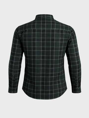 Men's Green Slim Fit Checkered Casual Shirt