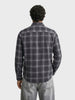 Men's Grey Slim Fit Checkered Casual Shirt