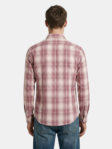 Men's Purple Slim Fit Checked Casual Shirt