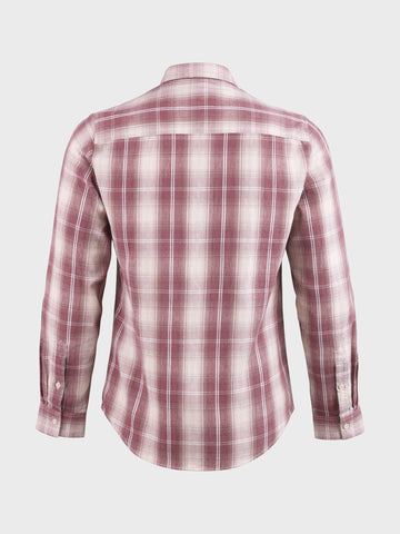 Men's Purple Slim Fit Checked Casual Shirt