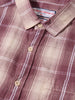 Men's Purple Slim Fit Checked Casual Shirt