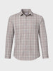 Men's Grey Slim Fit Checkered Casual Shirt