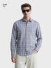 Men's Blue Slim Fit Checkered Casual Shirt