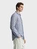 Men's Blue Slim Fit Checkered Casual Shirt