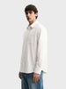 Men's Khaki Super Relaxed Fit Vertical Stripes Casual Shirt