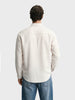 Men's Khaki Super Relaxed Fit Vertical Stripes Casual Shirt