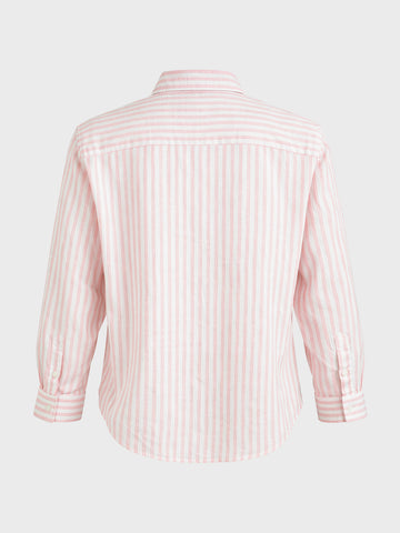 Men's Pink Super Relaxed Fit Vertical Stripes Casual Shirt
