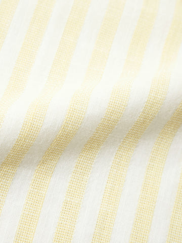 Men's Yellow Super Relaxed Fit Vertical Stripes Casual Shirt