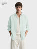 Men's Green Super Relaxed Fit Vertical Stripes Casual Shirt