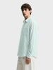 Men's Green Super Relaxed Fit Vertical Stripes Casual Shirt