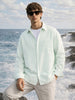 Men's Green Super Relaxed Fit Vertical Stripes Casual Shirt