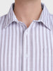 Men's Purple Super Relaxed Fit Vertical Stripes Casual Shirt