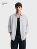 Men's Grey Super Relaxed Fit Vertical Stripes Casual Shirt