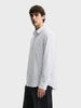 Men's Grey Super Relaxed Fit Vertical Stripes Casual Shirt