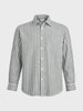 Men's Black Super Relaxed Fit Vertical Stripes Casual Shirt