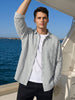 Men's Black Super Relaxed Fit Vertical Stripes Casual Shirt