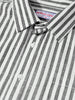 Men's Black Super Relaxed Fit Vertical Stripes Casual Shirt