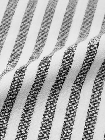 Men's Black Super Relaxed Fit Vertical Stripes Casual Shirt