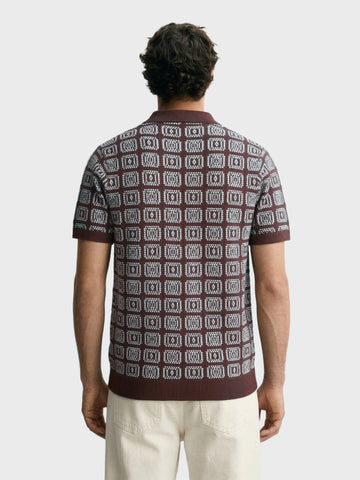 Men's Brown Slim Fit Textured Casual Shirt
