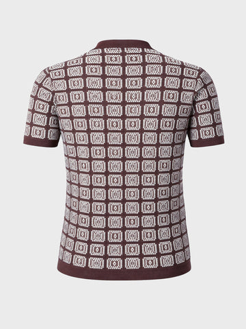 Men's Brown Slim Fit Textured Casual Shirt