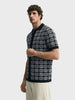 Men's Black Slim Fit Textured Casual Shirt