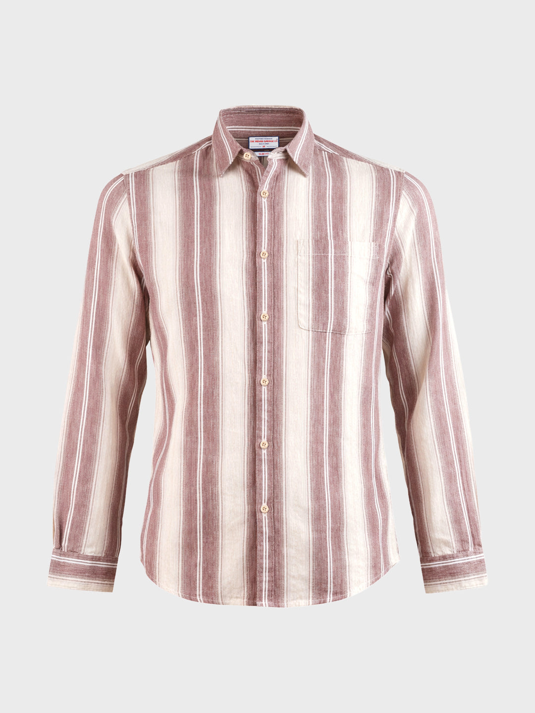 Men's Purple Slim Fit Vertical Stripes Casual Shirt