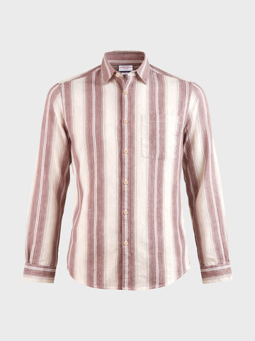 Men's Purple Slim Fit Vertical Stripes Casual Shirt